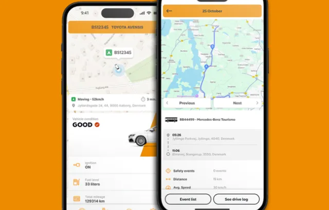 Circle K Fleet på to skjermer
