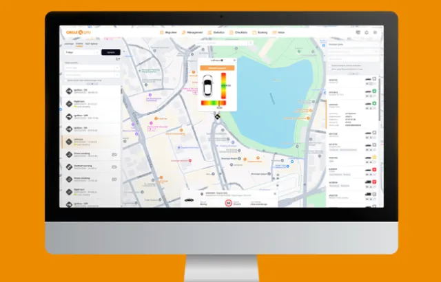 Skjerm med Pro Fleet kart